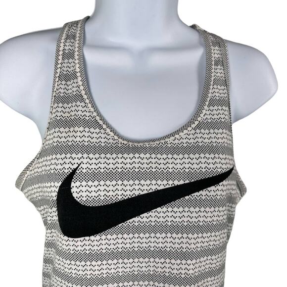 Nike Womens Size Small Gray/White All Over Print Dri Fit Swoosh Tank Top Active - Picture 3 of 8